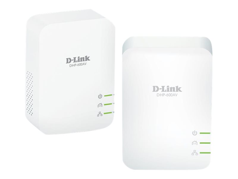 D-Link PowerLine AV2 600 Gigabit Starter Kit DHP-601AV - Powerline Adapterkit - 1GbE, HomePlug AV (HPAV) - an Wandsteckdose ansc
