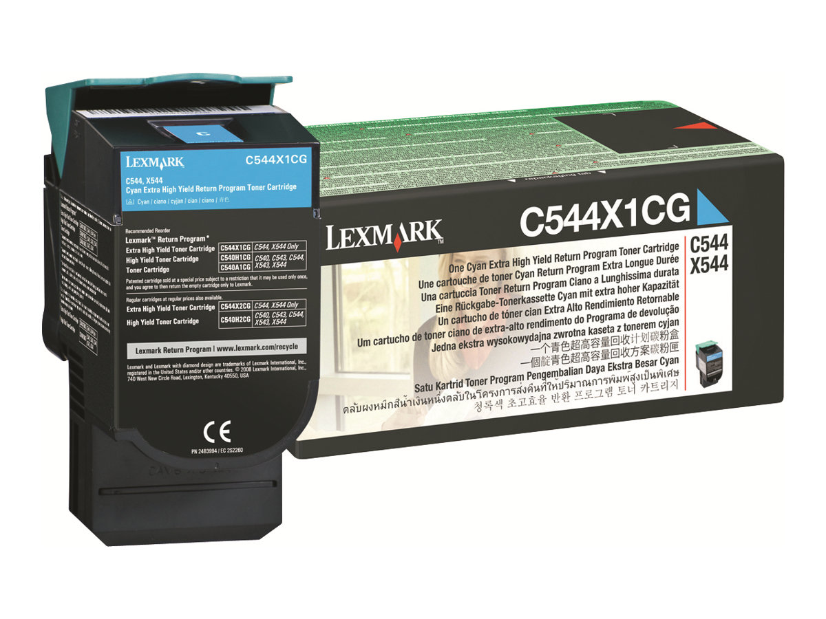 Lexmark - Besonders hohe Ergiebigkeit - Cyan - Original - Tonerpatrone LCCP, LRP - fr Lexmark C544, C546, X544, X546, X548