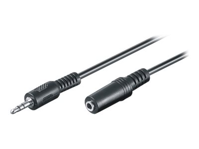 M-CAB - Audioverlängerungskabel - Stereo Mini-Klinkenstecker weiblich zu Stereo Mini-Klinkenstecker männlich - 2 m - Schwarz