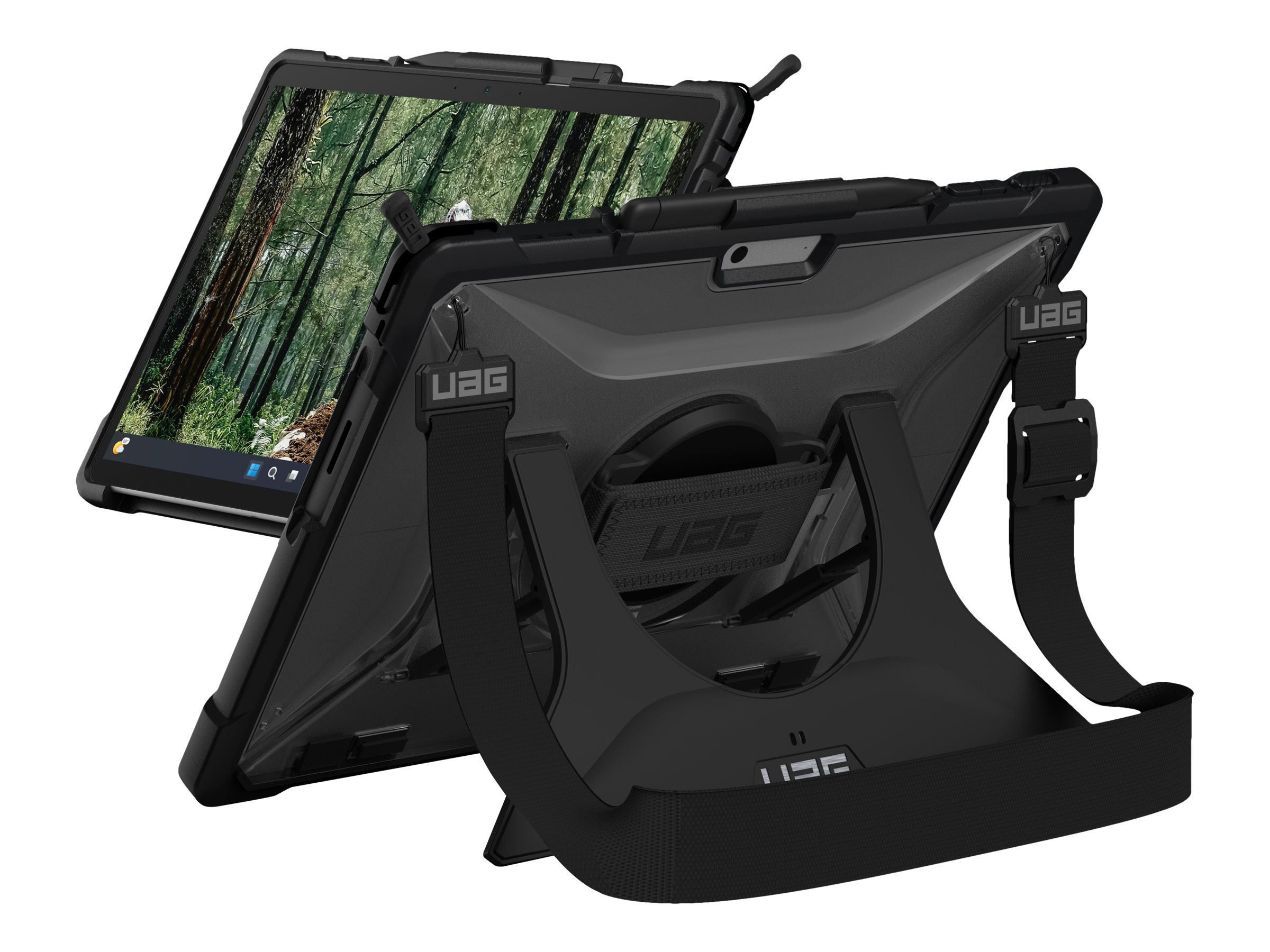 UAG Plasma Series Rugged Case for Surface Pro 9 - Plasma Series w/ Handstrap and Shoulder Strap- Clear - Hintere Abdeckung fr T