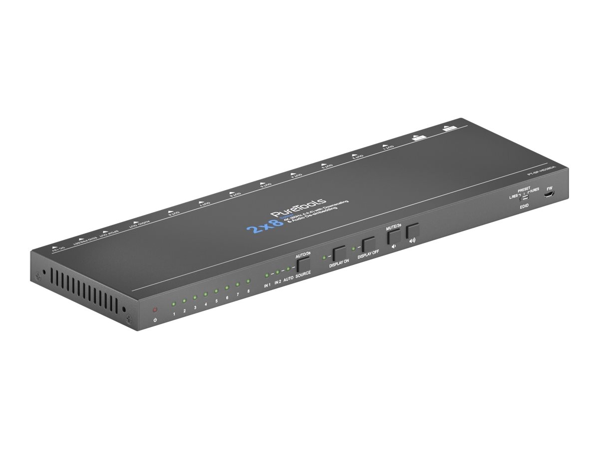 PureTools PT-SP-HD28DA - Video-/Audio-Splitter - 8 x HDMI - Desktop