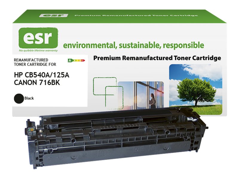 ESR - Schwarz - kompatibel - Karton - wiederaufbereitet - Tonerpatrone (Alternative zu: HP CB540A)