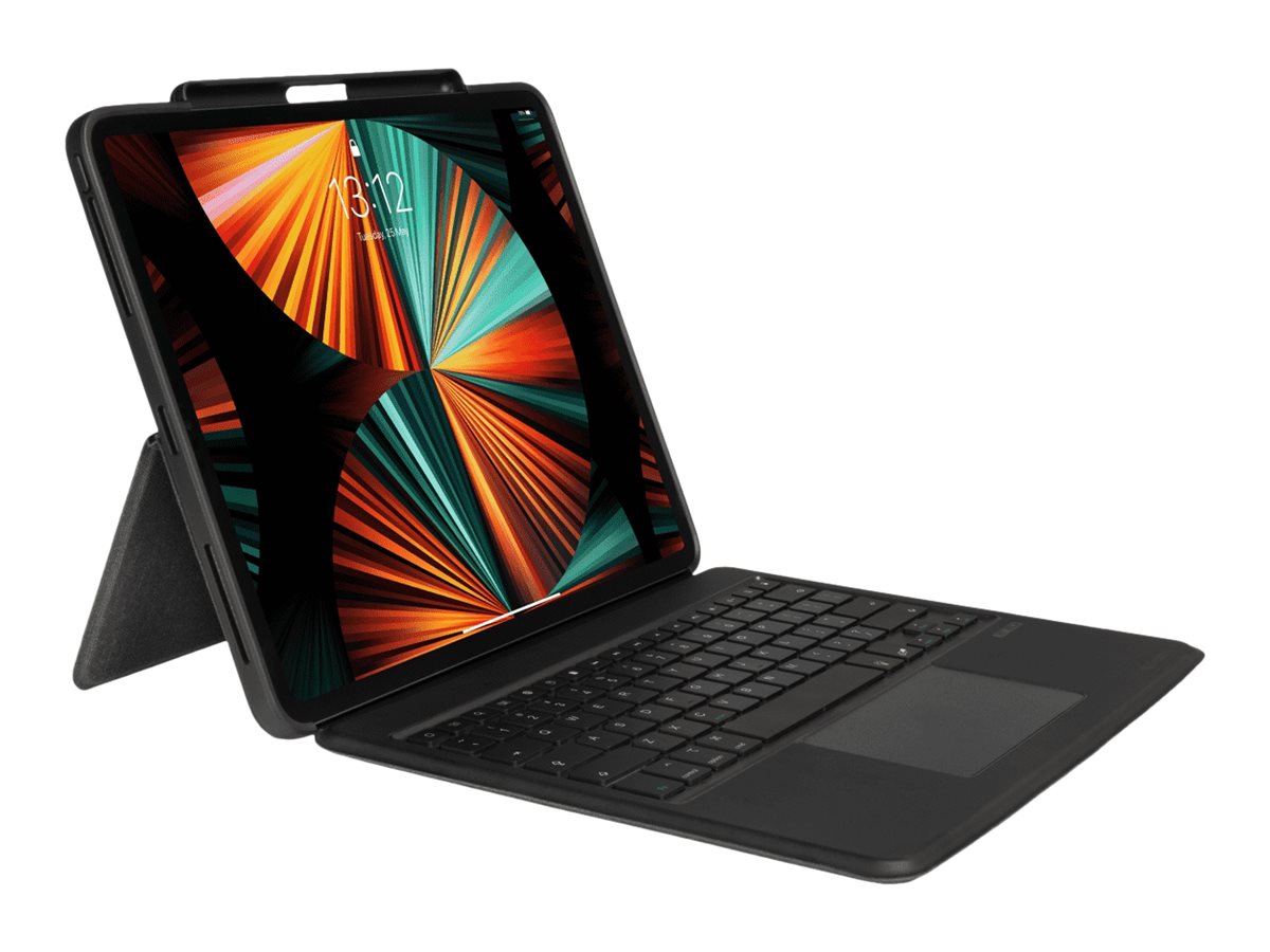Gecko - Tastatur und Foliohülle (Tastatur-Cover) - mit Touchpad - hinterleuchtet - Bluetooth - Dunkelgrau Tastatur, Dunkelgrau G