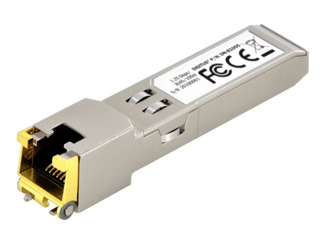 DIGITUS Professional DN-81005 - SFP (Mini-GBIC)-Transceiver-Modul - 1GbE - 10Base-T, 100Base-TX, 1000Base-T - RJ-45 - bis zu 100