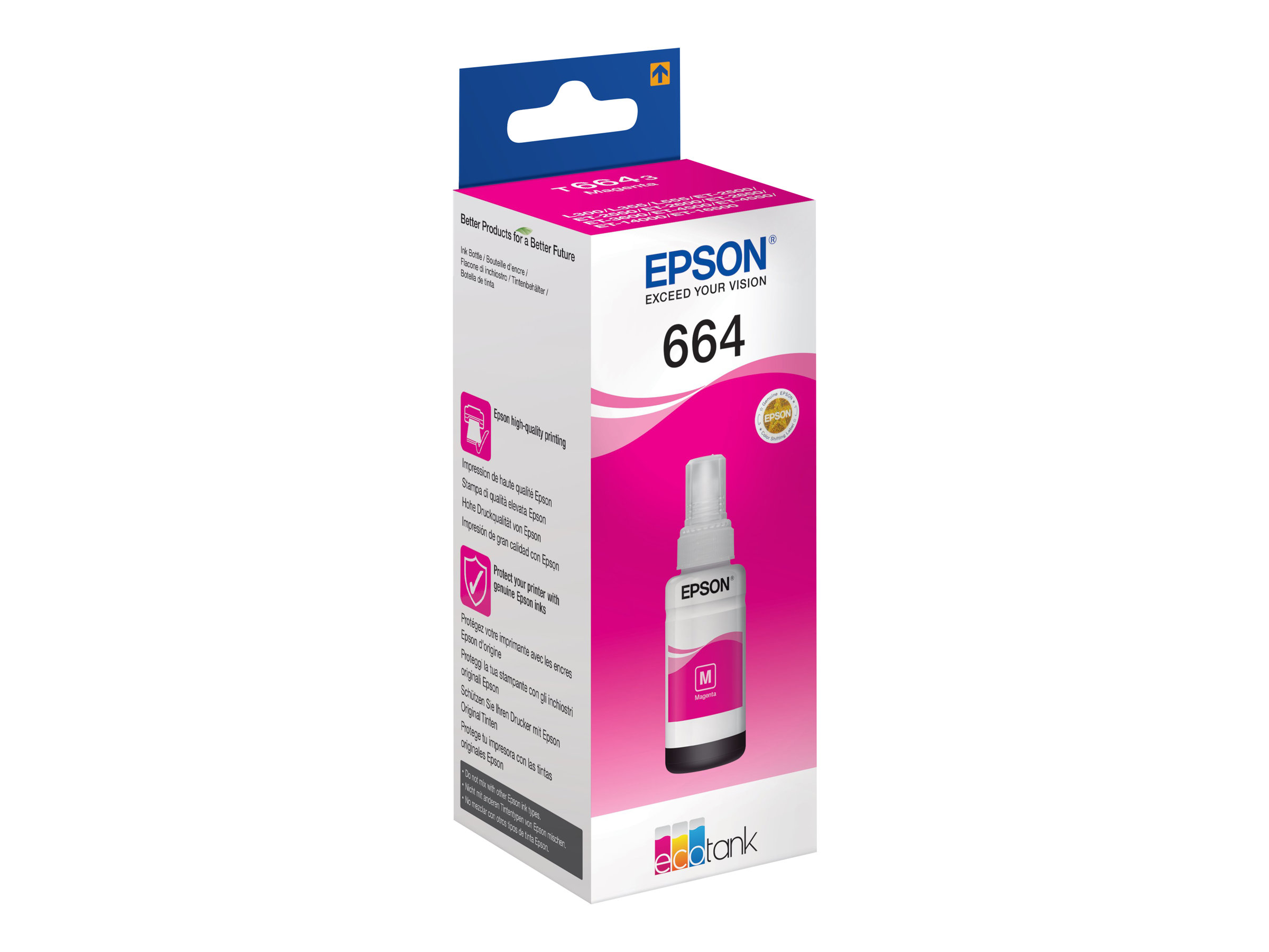 Epson T6643 - 70 ml - Magenta - Original - Nachflltinte - fr EcoTank ET-14000, ET-16500, ET-2500, ET-2550, ET-2600, ET-2650, E