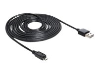 Delock EASY-USB - USB-Kabel - Micro-USB Typ B (M) zu USB (M) - USB 2.0 - 5 m - Schwarz