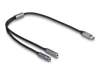 Delock - Adapter USB-C auf Klinkenstecker - 24 pin USB-C mnnlich zu 3,5-mm-Klinkenstecker weiblich - 40 cm - Anthrazit/schwarz