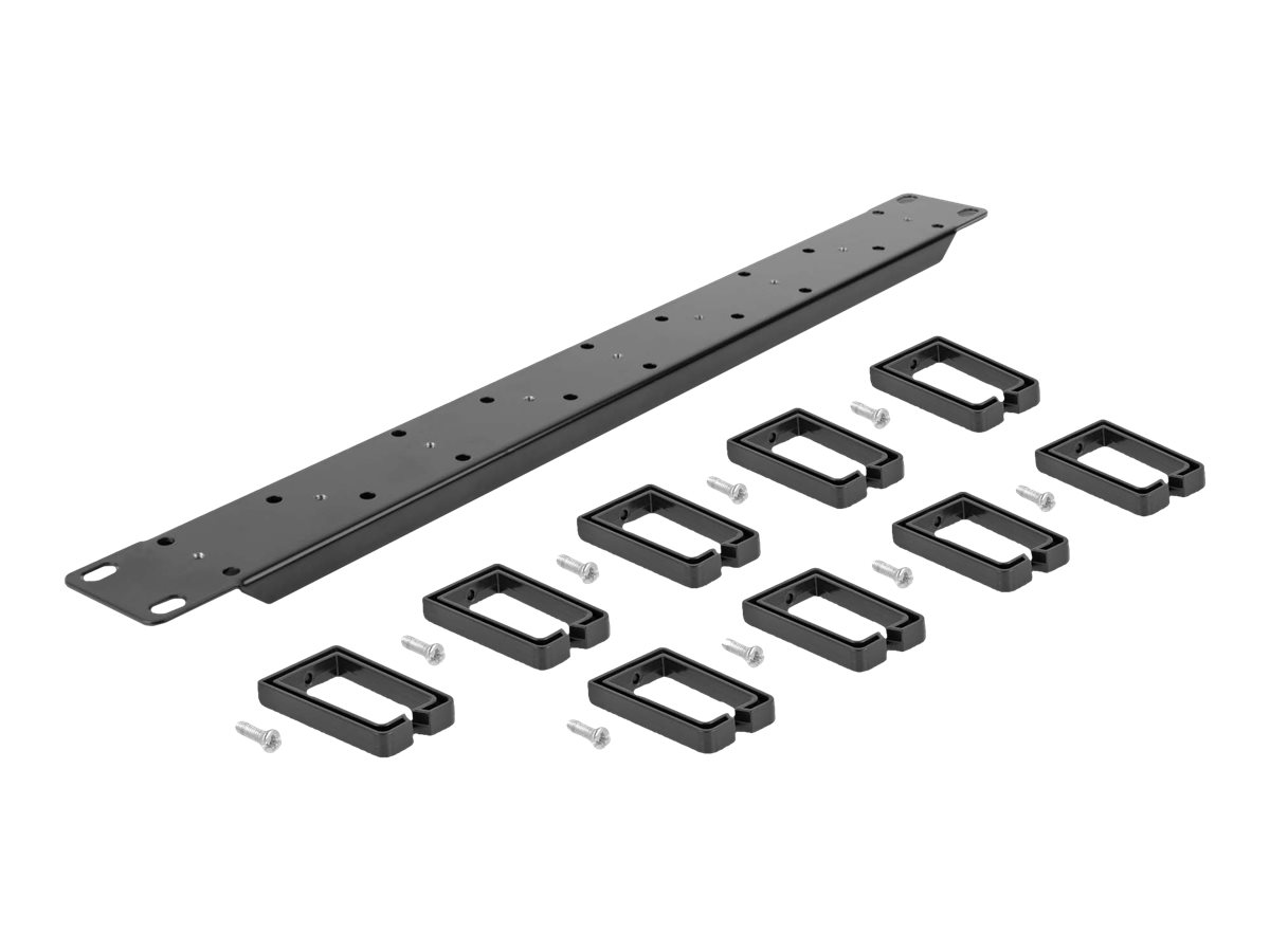 Delock - Verlegetafel fr Rack-Kabelmanagement - beidseitige Hakenanordnung mit 9 Haken (5 x vertikal, 4 x 45 geneigt) - Schwar