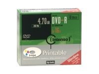 Intenso - 10 x DVD-R (G) - 4.7 GB (240 Min.) 16x - mit Tintenstrahldrucker bedruckbare Oberflche - Slim Jewel Case