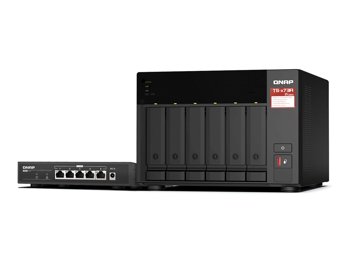 QNAP TS-673A - NAS-Server - 6 Schchte - SATA 6Gb/s - RAID RAID 0, 1, 5, 6, 10, 50, JBOD, 60 - RAM 8 GB