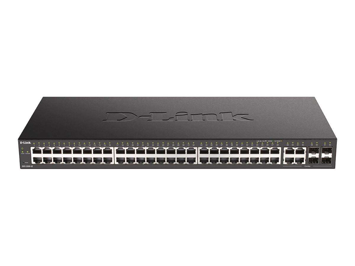 D-Link DGS 2000-52 - Switch - L3 - managed - 48 x 10/100/1000 + 4 x Fast Ethernet/Gigabit SFP, kombiniert - an Rack montierbar