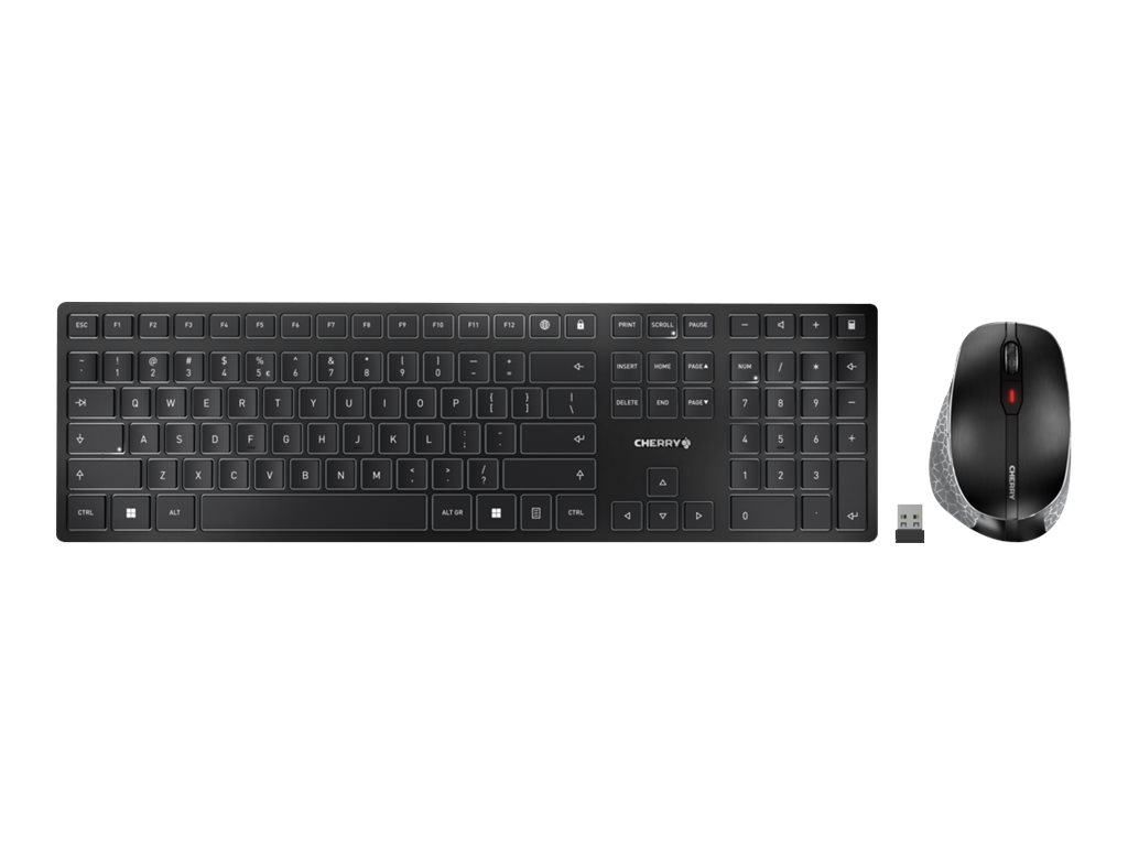 CHERRY DW 9500 SLIM - Tastatur-und-Maus-Set - kabellos - 2.4 GHz, Bluetooth 4.0 - AZERTY - Belgien