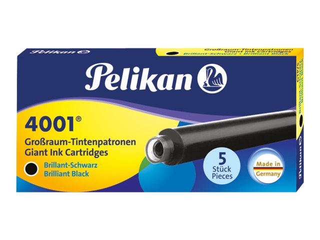 Pelikan 4001 GTP/5 - Tintenpatrone - Brilliant Black (Packung mit 5)