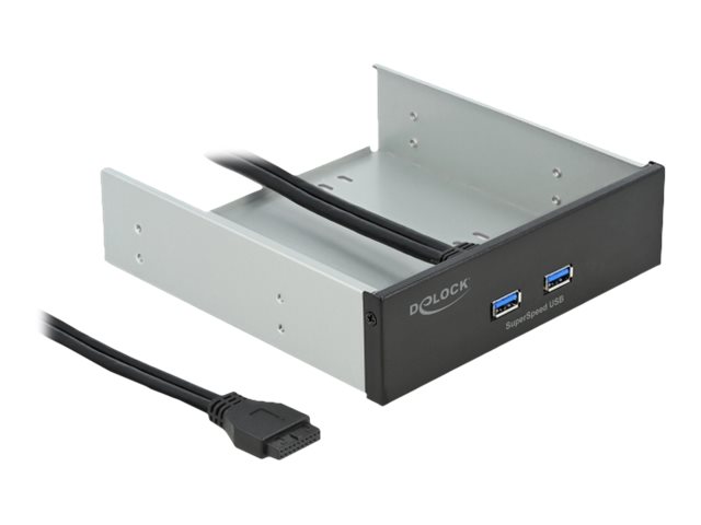 DeLOCK - Anschlsse am vorderen Bedienfeld des Speicherschachts - USB 3.2 Gen 1 x 2 - Schwarz