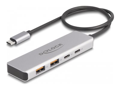 Delock - Hub - 10 Gbps, with 35 cm connection cable - 2 x USB 3.1 Gen 2 + 2 x USB-C - Desktop