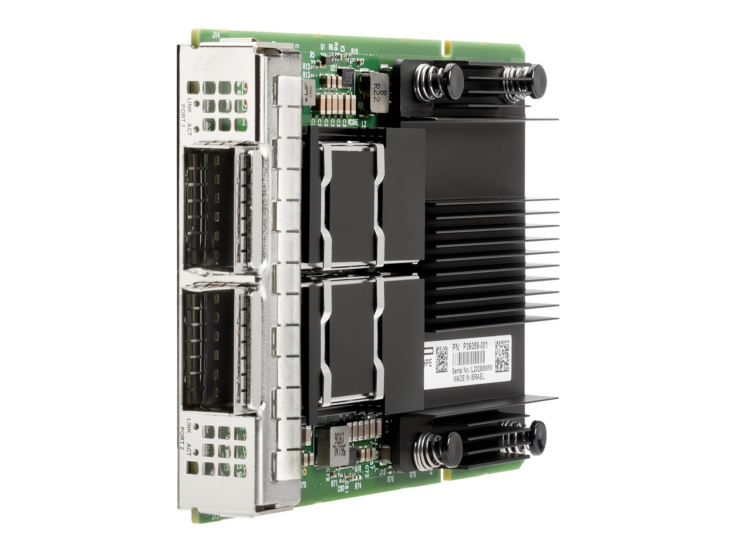 HPE InfiniBand HDR MCX653436A-HDAI - Netzwerkadapter - PCIe 4.0 x16 Low-Profile - 200Gb Ethernet / 200Gb Infiniband QSFP56 x 2 -