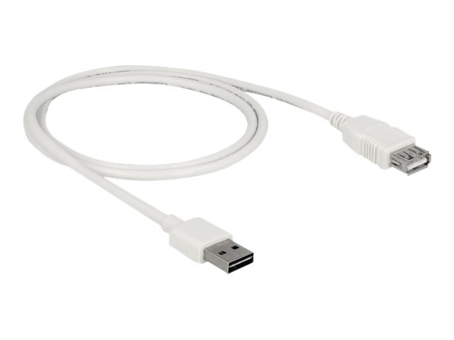 Delock Easy - USB-Verlngerungskabel - USB (M) umkehrbar zu USB (W) - USB 2.0 - 1 m - weiss