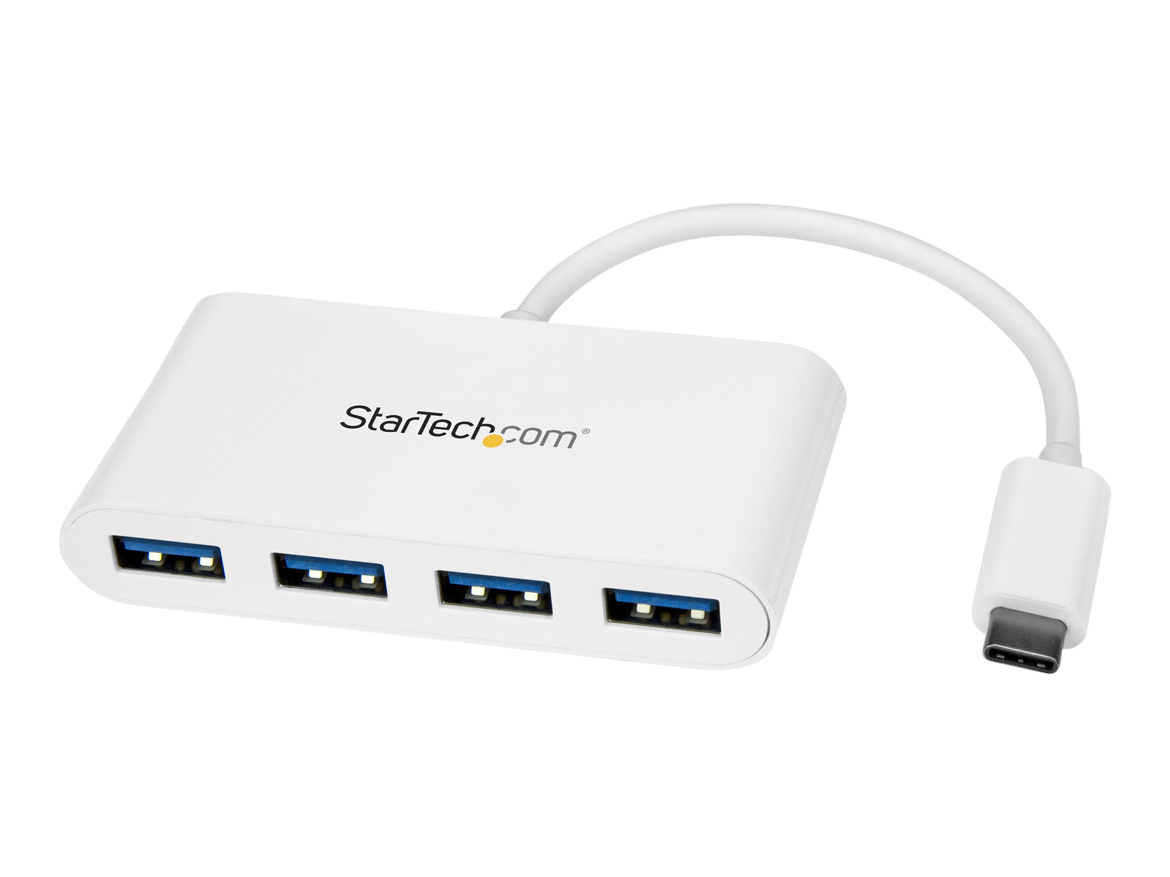StarTech.com USB-C Hub - 4 Port USB 3.0 - USB C auf 4x USB-A - Bus Powered - Weiss - Kompakter USB C Hub