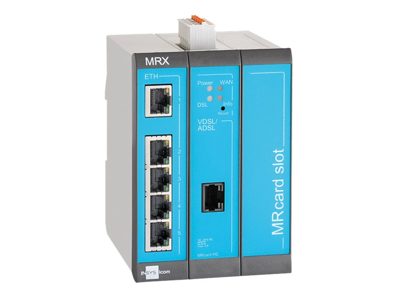 INSYS icom MRX MRX3 DSL - Annex-A - Router - DSL-Modem - 5-Port-Switch - an DIN-Schiene montierbar