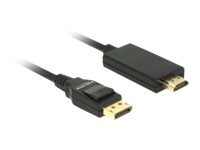 Delock - Adapterkabel - DisplayPort mnnlich zu HDMI mnnlich - 1 m - dreifach abgeschirmtes Twisted-Pair-Kabel - Schwarz