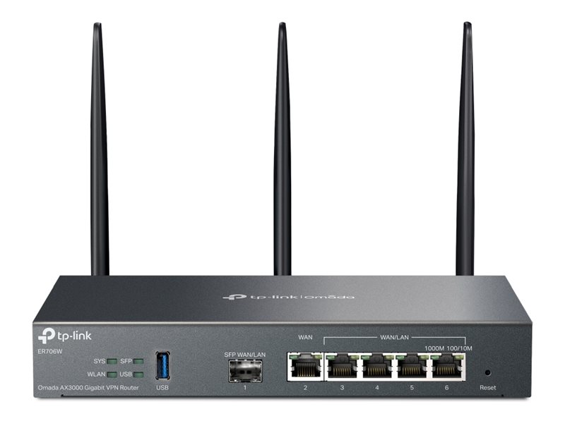 TP-Link Omada ER706W V1 - - Wireless Router - 4-Port-Switch - 1GbE - WAN-Ports: 6 - Wi-Fi 6