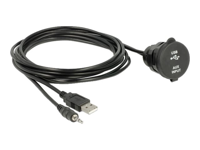 Delock - USB/Audio-Verlngerungskabel - USB, Mini-Stecker (M) zu USB, Mini-Stecker (W) - 2 m - Schwarz