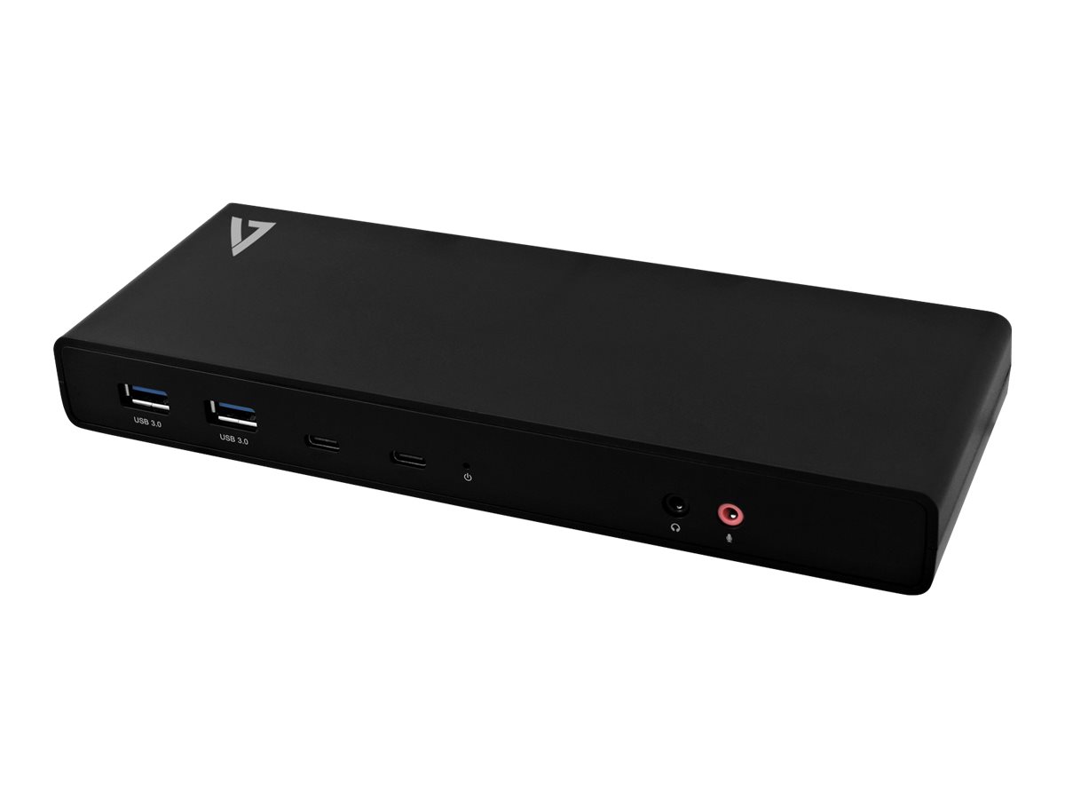 V7 UCDDS-1E - Dockingstation - USB-C / USB 3.0 - 2 x HDMI, 2 x DP - 1GbE