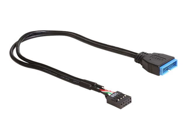Delock - Internes USB-Kabel - 9-poliger USB-Header (W) zu 19-poliger USB 3.0 Kopf (M) - 30 cm - Schwarz