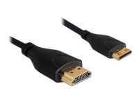Delock High Speed HDMI with Ethernet - HDMI-Kabel mit Ethernet - HDMI mnnlich zu 19 pin mini HDMI Type C mnnlich - 1 m