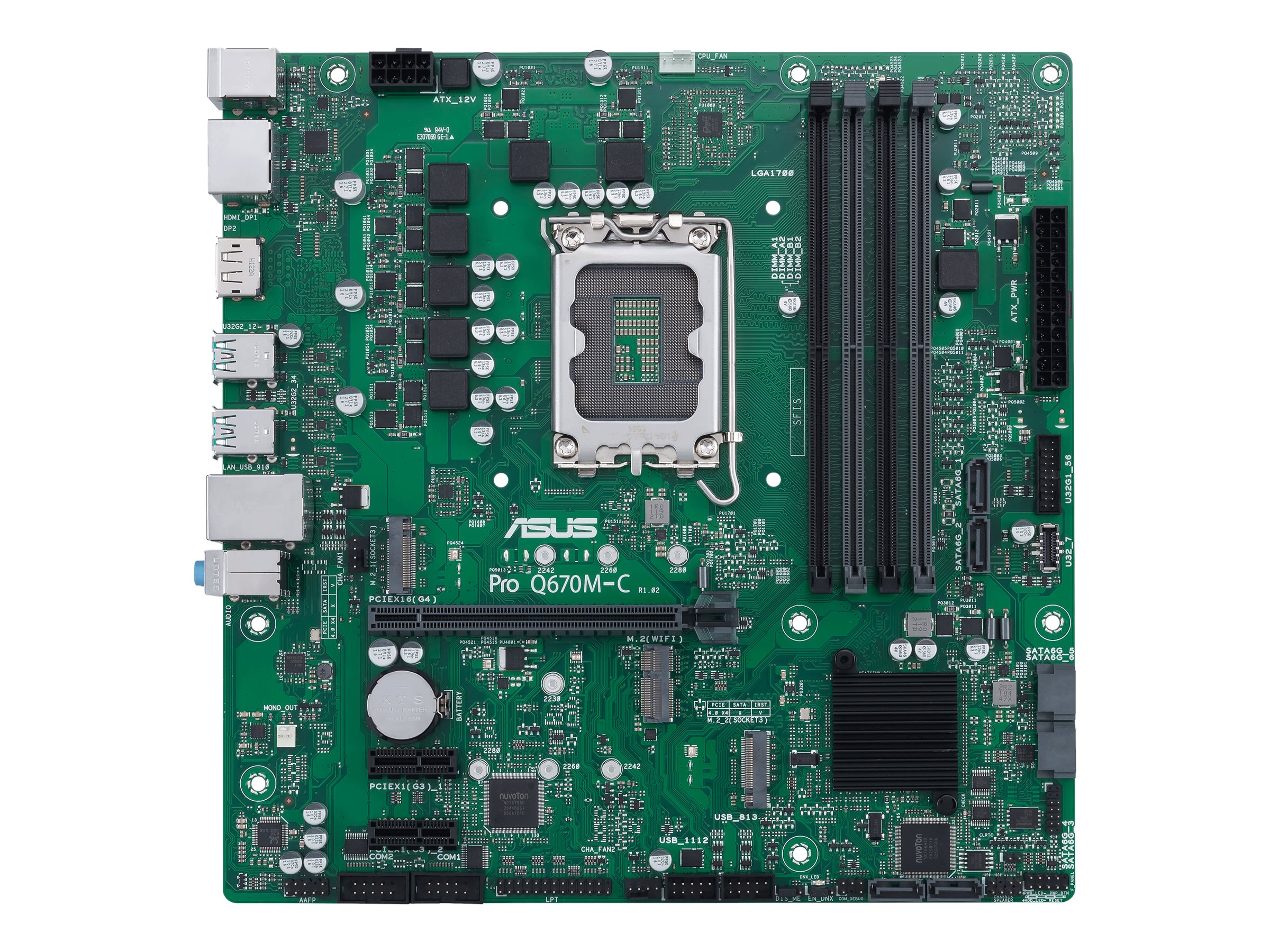 ASUS Pro Q670M-C-CSM - Motherboard - micro ATX - LGA1700-Sockel - Q670 Chipsatz - USB-C Gen1, USB 3.2 Gen 1, USB 3.2 Gen 2