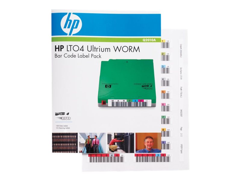 HPE Ultrium 4 WORM Bar Code Label Pack - Strichcodeetiketten - fr HPE MSL2024, MSL4048; 1/8 G2 Tape Autoloader; LTO-4 Ultrium; 