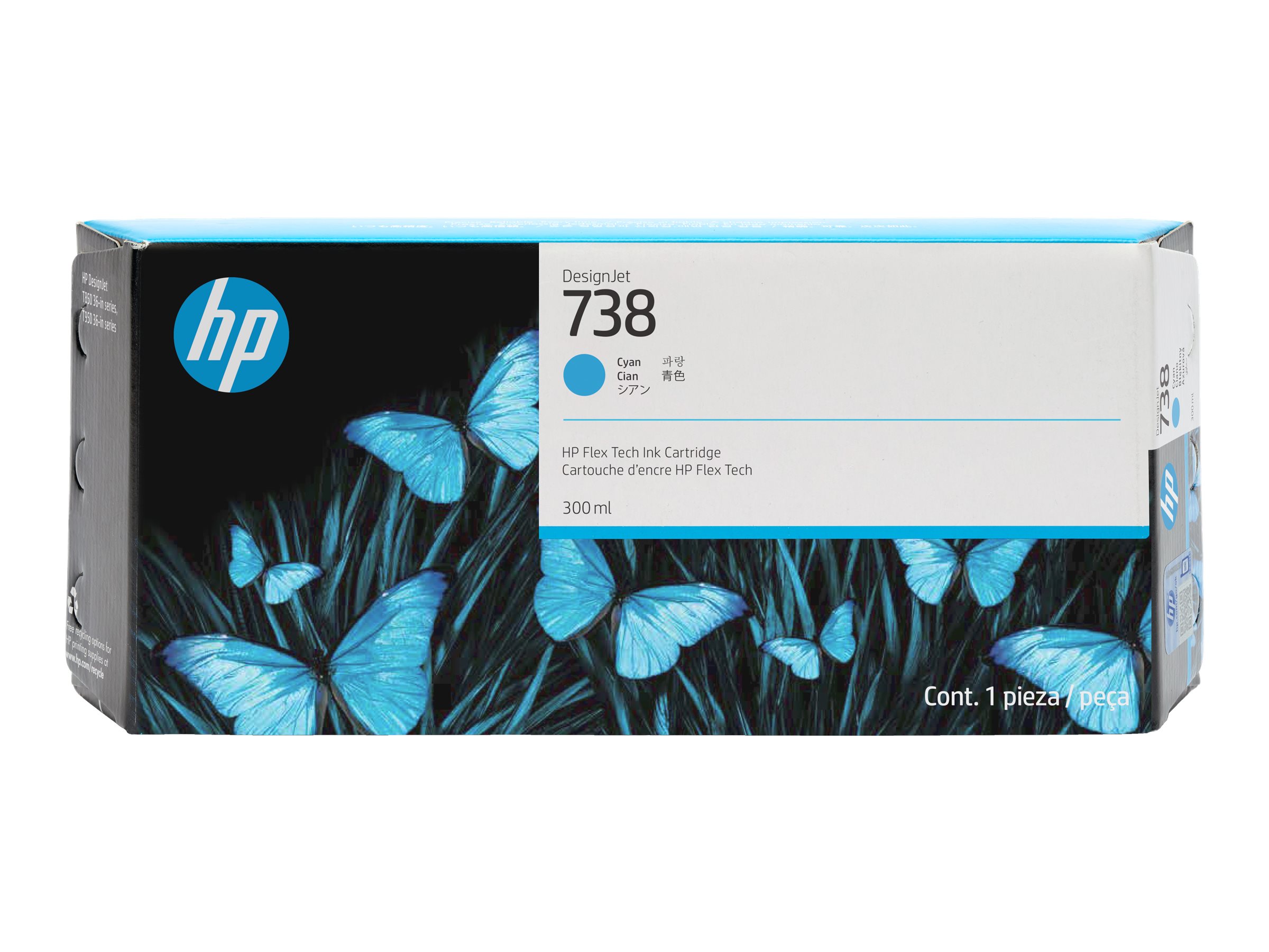 HP 738 - 300 ml - Cyan - original - DesignJet - Tintenpatrone