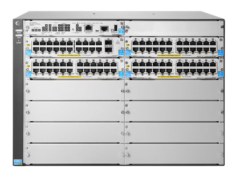 HPE Aruba 5412R-92G-PoE+/2SFP+ (No PSU) v2 zl2 - Switch - L4 - managed - 92 x 10/100/1000 (PoE+) + 2 x 10 Gigabit SFP+ - an Rack