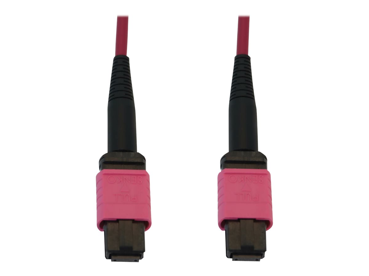Eaton Tripp Lite Series 100G Multimode 50/125 OM4 Fiber Optic Cable (12F MTP/MPO-PC F/F), LSZH, Magenta, 2 m (6.6 ft.) - Netzwer