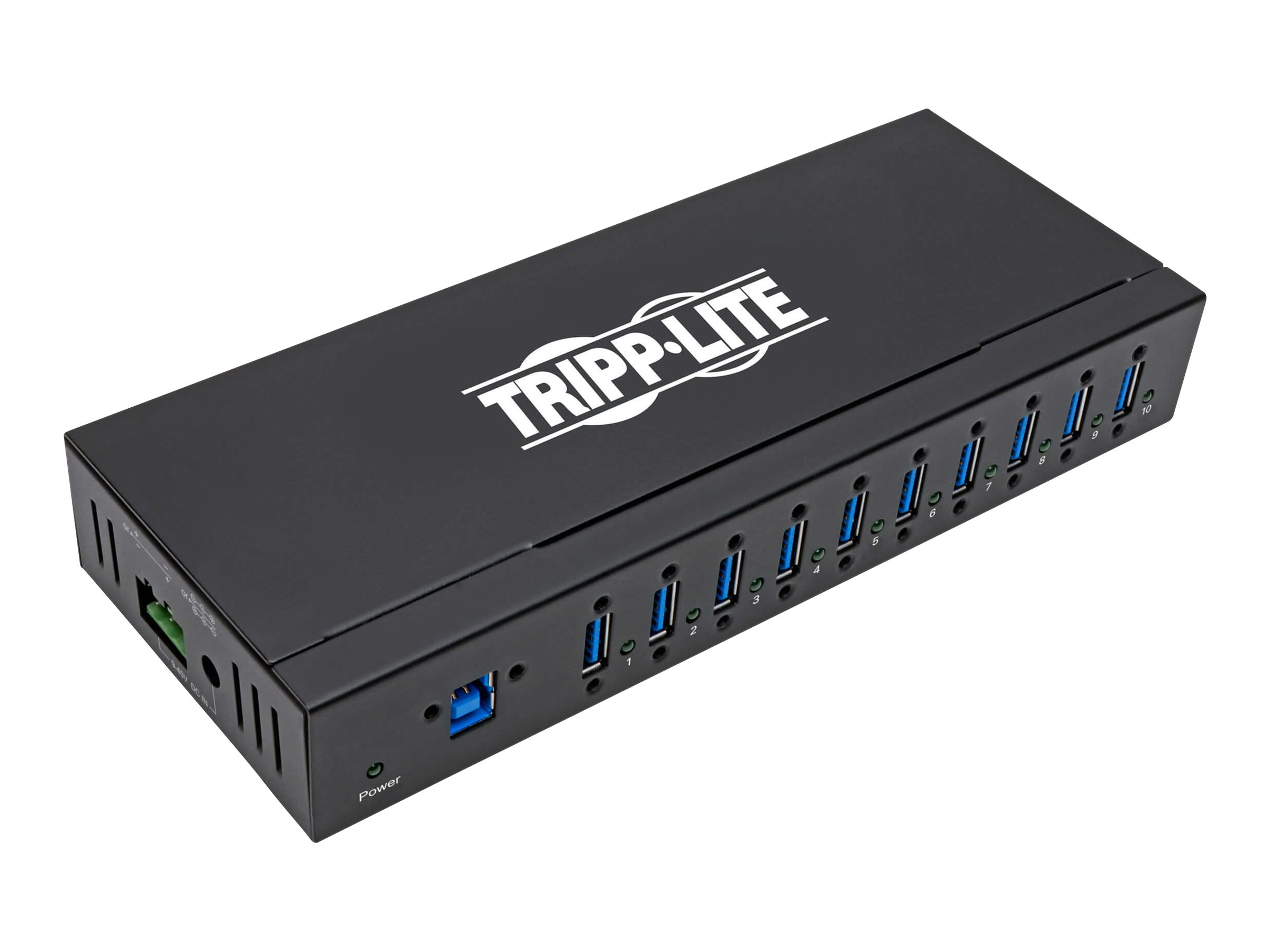 Tripp Lite 10-Port Industrial-Grade USB 3.0 SuperSpeed Hub - 20 kV ESD Immunity, Iron Housing, Mountable - Hub - 10 x SuperSpeed