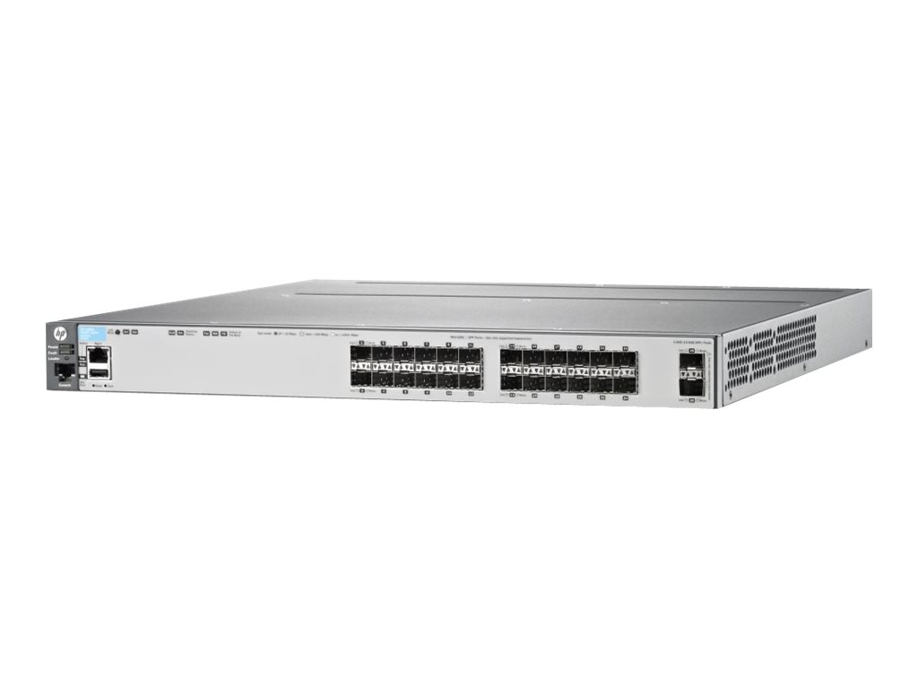 HPE Aruba 3800-24SFP-2SFP+ - Switch - L4 - managed - 24 x Gigabit SFP + 2 x 10 Gigabit Ethernet / 1 Gigabit Ethernet SFP+ - an R