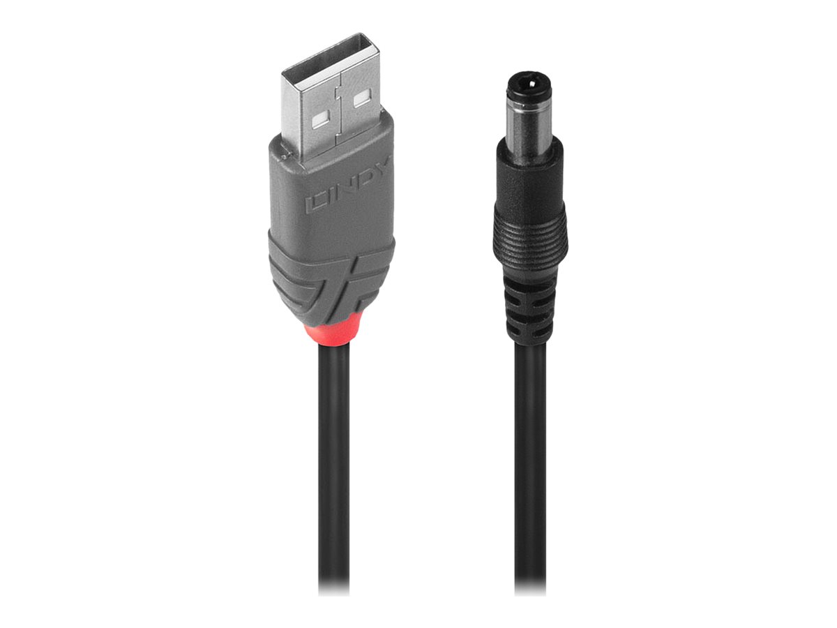 Lindy - USB-Ladekabel - Gleichstromstecker 5,5 x 2,5 mm mnnlich zu USB (nur Strom) mnnlich - 1.5 m - Schwarz
