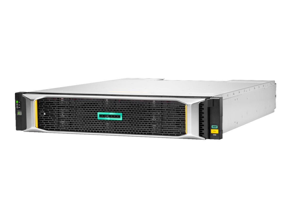 HPE Modular Smart Array 2060 10GBase-T iSCSI SFF Storage - Festplatten-Array - 0 TB - 24 Schchte (SCSI) - iSCSI (10 GbE) (exter