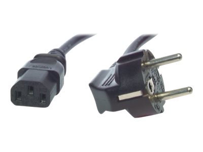 M-CAB - Stromkabel - CEE 7/7 (M) gewinkelt zu IEC 60320 C13 - 250 V - 10 A - 1 m