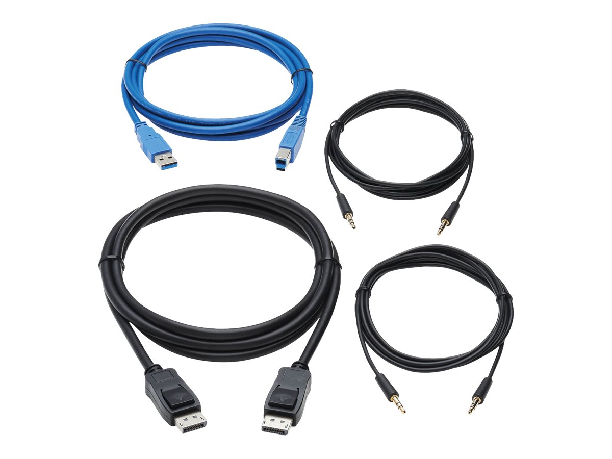 Tripp Lite DisplayPort KVM Cable Kit for Tripp Lite B005-DPUA2-K and B005-DPUA4 KVM, 4K DP, USB 3.1, 3.5 mm, 6 ft. - Video- / US