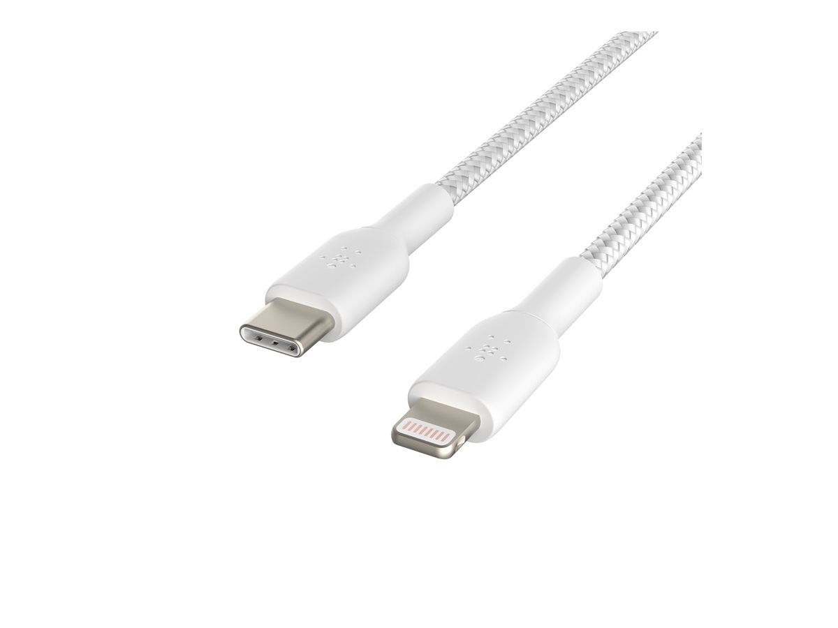 Belkin BOOST CHARGE - Lightning-Kabel - 24 pin USB-C mnnlich zu Lightning mnnlich - 1 m - weiss - USB-Stromversorgung (18 W)