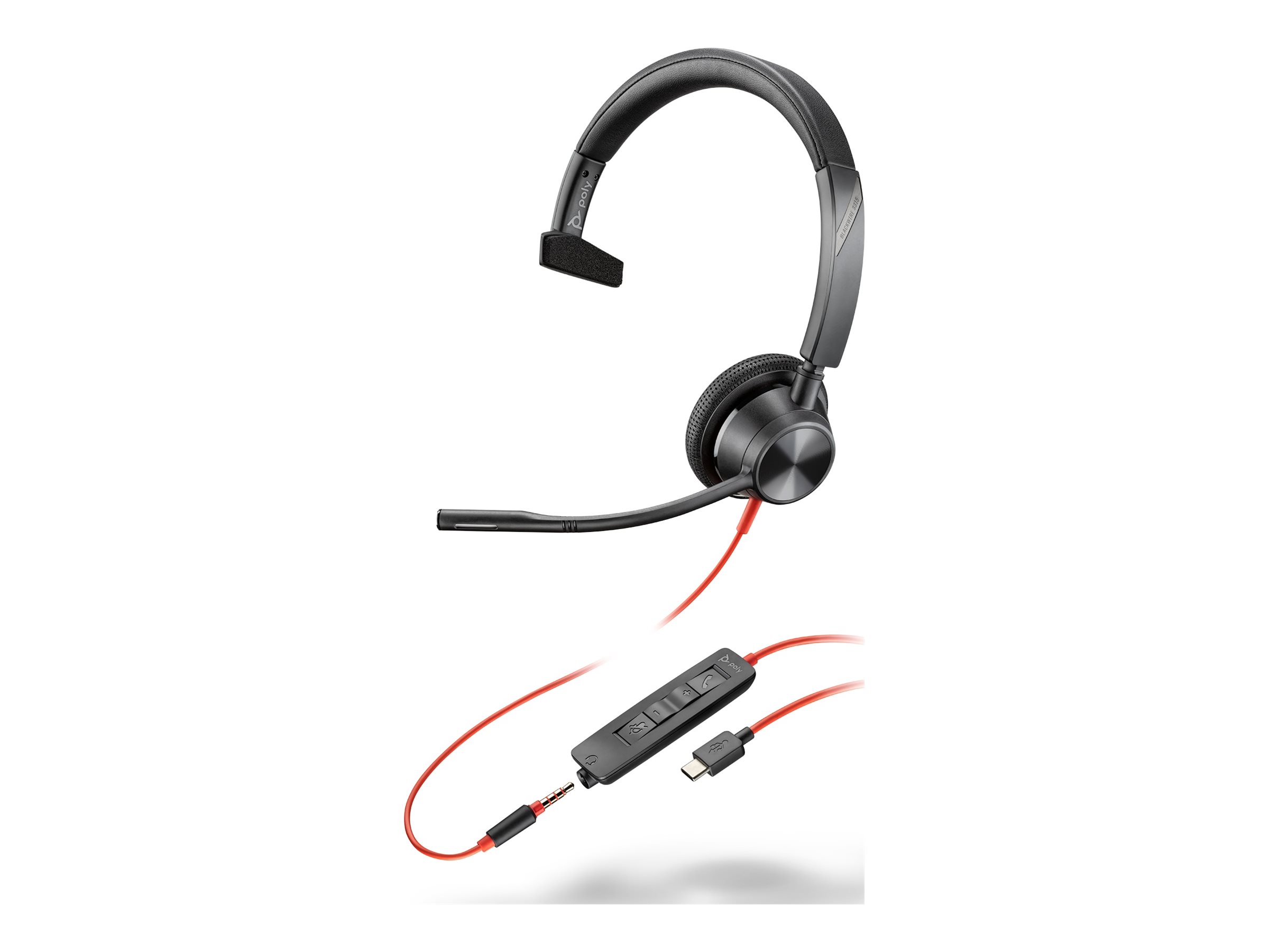 Poly Blackwire 3315 - Blackwire 3300 series - Headset - On-Ear - kabelgebunden - aktive Rauschunterdrckung