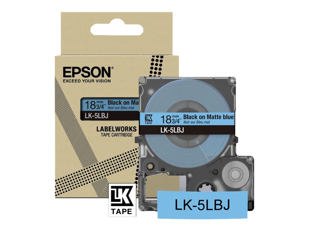 Epson LabelWorks LK-5LBJ - Schwarz auf Mattblau - Rolle (1,8 cm x 8 m) 1 Kassette(n) Hngebox - Bandkassette - fr LabelWorks LW
