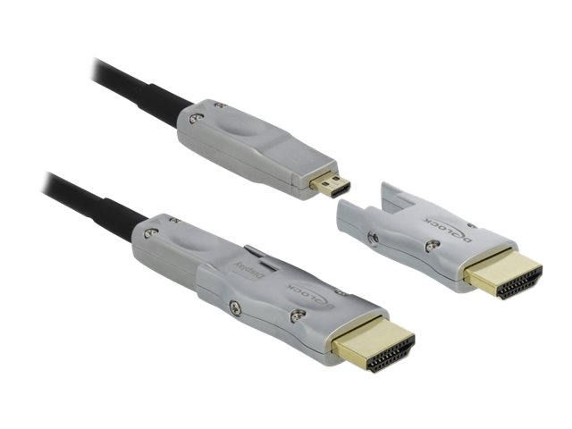 Delock - High Speed - HDMI-Kabel - mikro HDMI mnnlich zu mikro HDMI mnnlich - 25 m - Schwarz