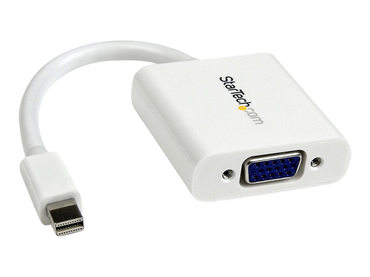 StarTech.com Mini DisplayPort to VGA Adapter - White - 1080p - Thunderbolt to VGA Monitor Adapter - Mini DP to VGA Converter (MD