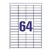 Avery Zweckform Universal - Papier - permanenter Klebstoff - weiss - 48.5 x 16.9 mm 12800 Etikett(en) (200 Bogen x 64) Etiketten