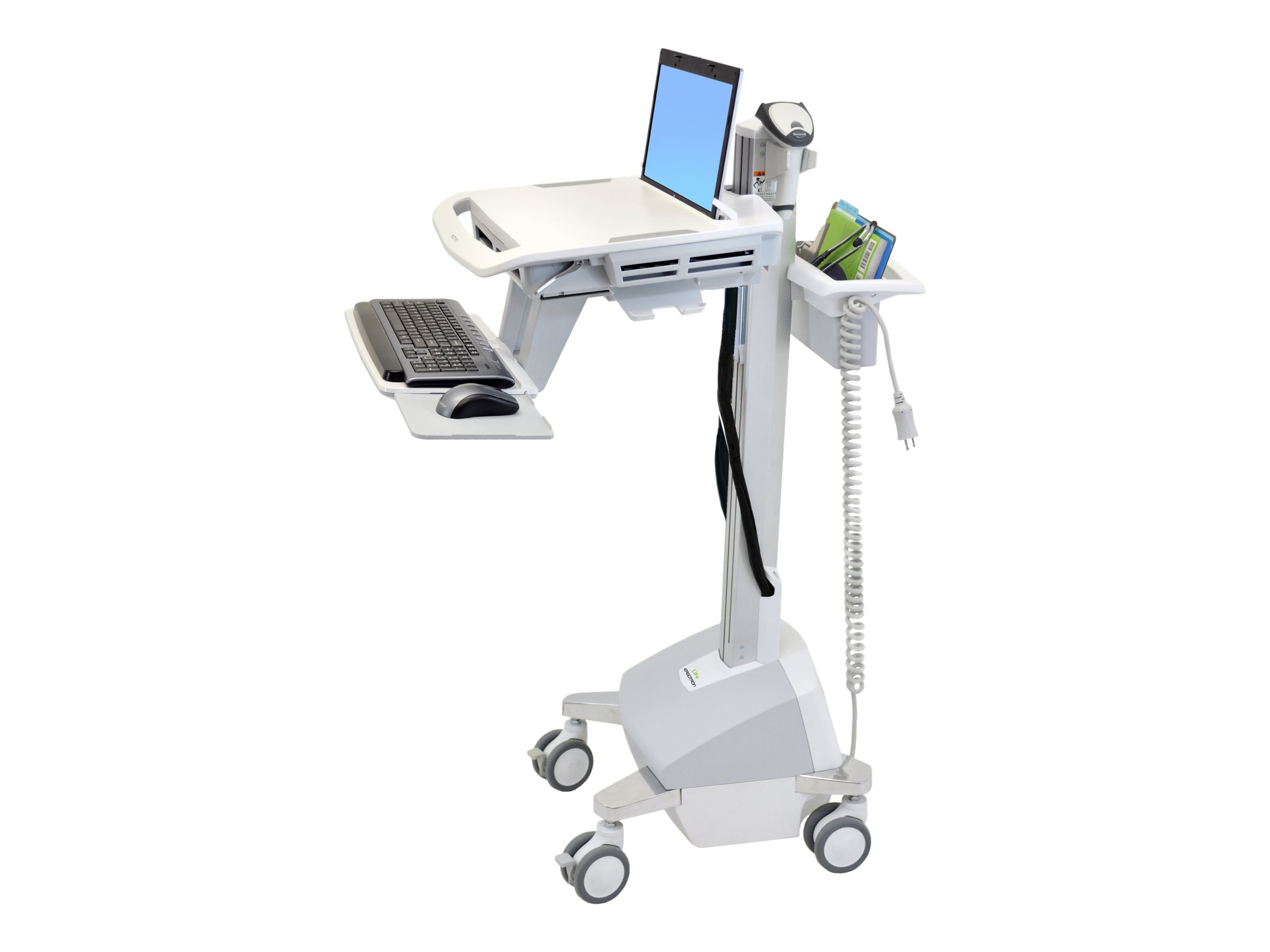 Ergotron EMR Laptop Cart, LiFe Powered - Wagen - fr Notebook / PC-Ausrstung - verriegelbar - medizinisch - Kunststoff, Alumini