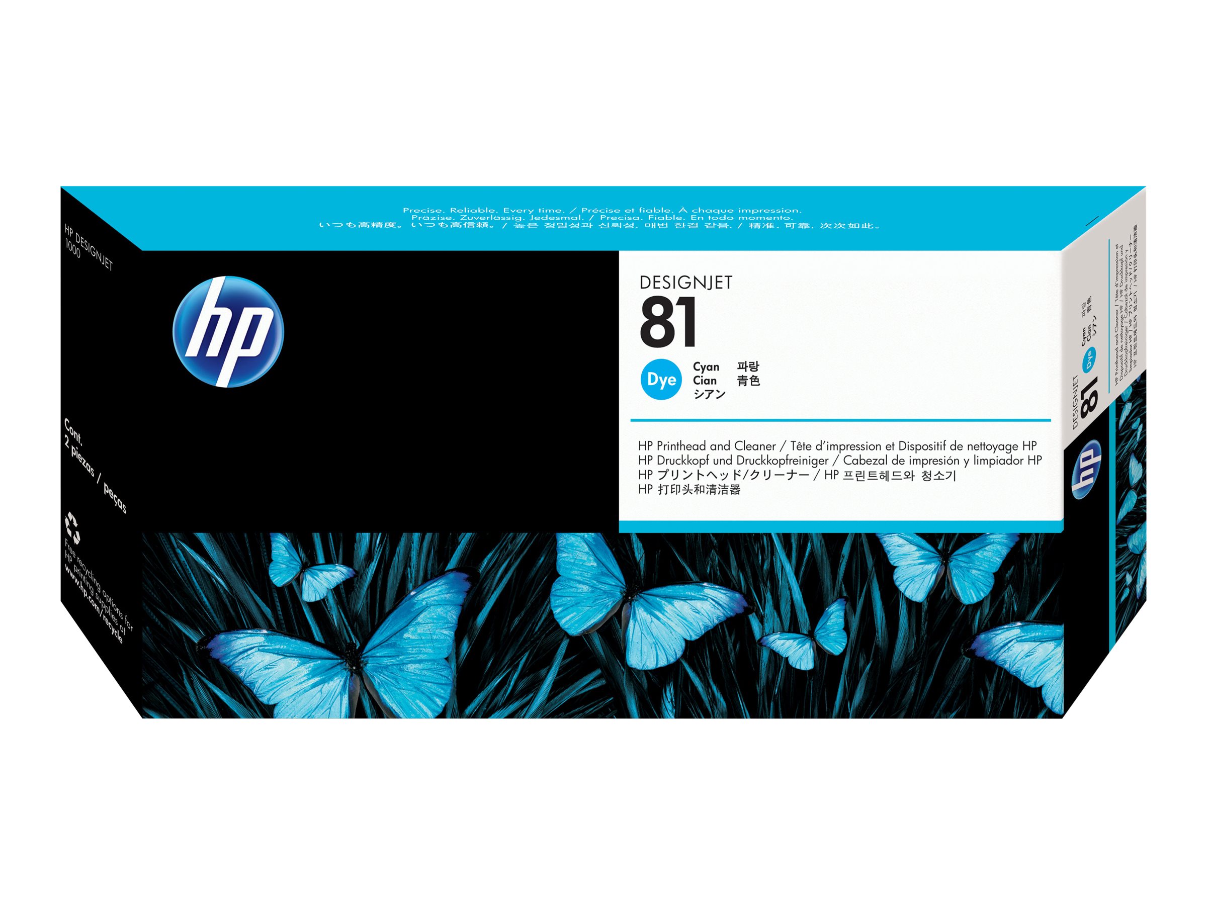 HP 81 - 13 ml - Cyan - Druckkopf mit Reiniger - fr DesignJet 5000, 5000ps, 5000ps uv, 5000uv, 5500, 5500 uv, 5500mfp, 5500ps, 5