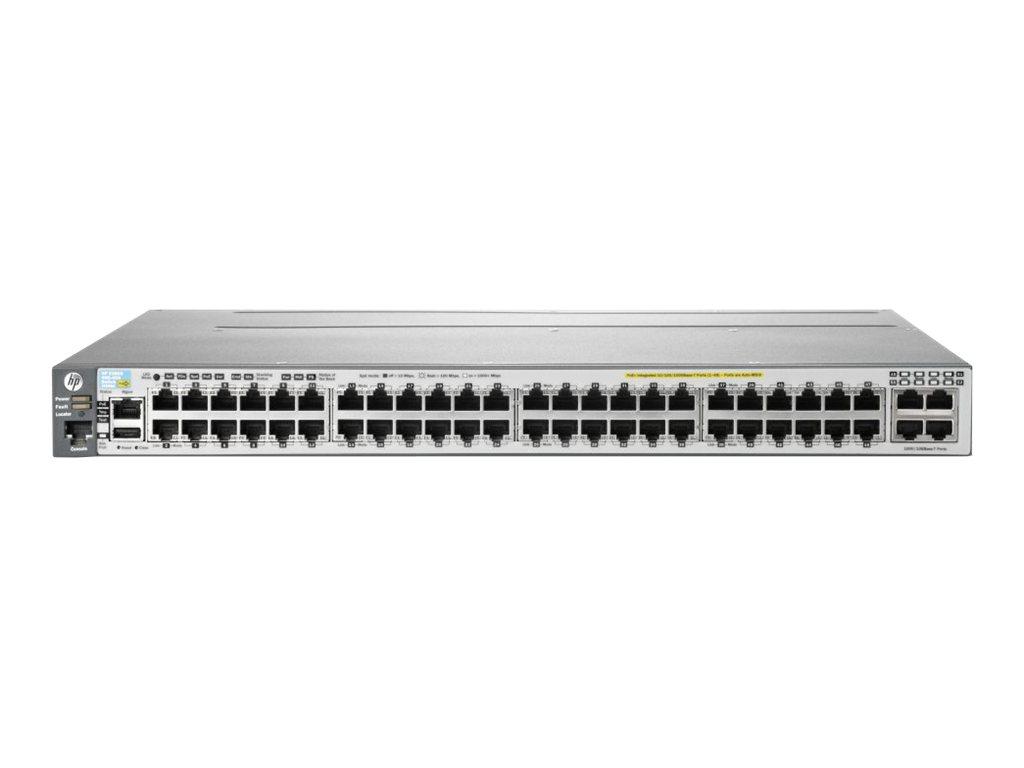 HPE Aruba 3800-48G-PoE+-4XG - Switch - L3 - managed - 48 x 10/100/1000 (PoE) + 4 x 10Gb Ethernet - an Rack montierbar