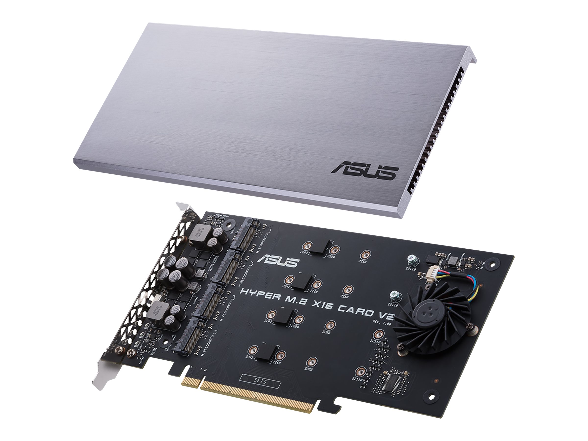 ASUS HYPER M.2 X16 CARD V2 - Schnittstellenadapter - M.2 - Expansion Slot to M.2 - M.2 Card - PCIe 3.0 x16